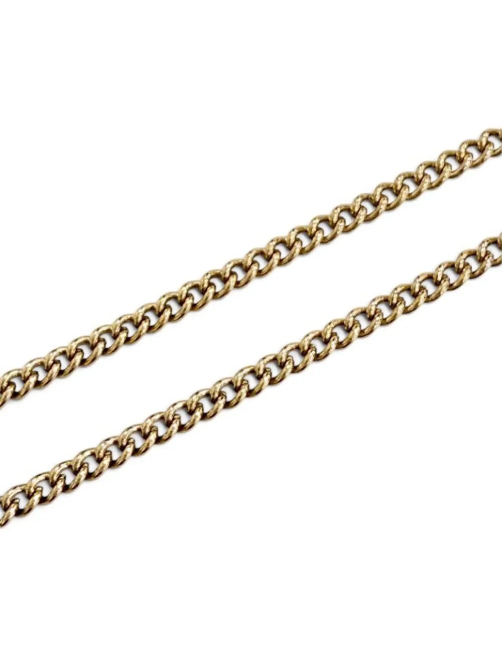 Chanel CC Logo Rhinestone Ribbon Necklace Gold